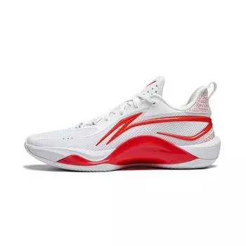 Баскетбольные кроссовки Li Ning Flashing FVV PE, удобные, универсальные, амортизирующие, нескользящие, легкие, с низким верхом, с отскоком, мужские, белые, красные, ABPU001-9 40