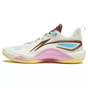 Баскетбольные кроссовки Li Ning Flashing Low Top, мужские кроссовки бежево-коричневого цвета ABPU007-3 46
