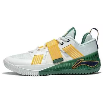 Баскетбольные кроссовки Li Ning Fury Shock Absorbing Non-Slip Low-Top мужские кроссовки Белый Желтый ABFT019-4 43