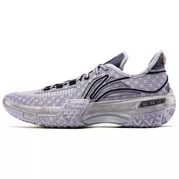 Баскетбольные кроссовки Li Ning Jiao Ao с керамическим принтом, амортизирующие, нескользящие, износостойкие, легкие, с отскоком, низкие, мужские, фиолетовые, черные ABFU035-2 43