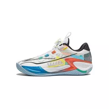 Баскетбольные кроссовки Li Ning Kids из искусственной ткани, легкие, удобные, нескользящие, прочные, с низкой посадкой, детские кроссовки Standard-White YKBU075-1 37