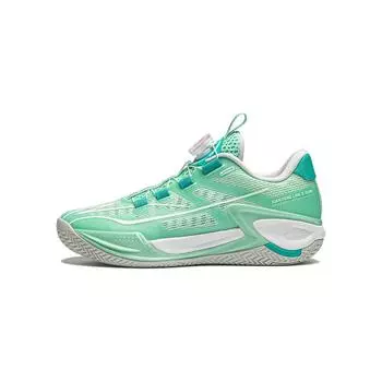 Баскетбольные кроссовки Li Ning Kids с логотипом и буквами, нескользящие, износостойкие, с низким верхом, детские баскетбольные кроссовки прозрачно-водно-зеленого цвета YKBU075-5 35