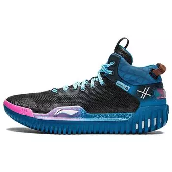 Баскетбольные кроссовки Li Ning League Of Legends X Anti Five 3 Jinx Shock Absorbing, износостойкие, легкие, среднего размера, мужские, черные, синие, ABFT025-4 47