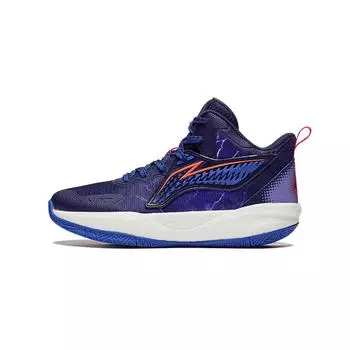 Баскетбольные кроссовки Li Ning Light Foam с противоскользящей подошвой, амортизирующие, легкие, средней высоты, детские баскетбольные кроссовки Starry-Blue YKBT044-1 37