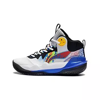 Баскетбольные кроссовки Li Ning Pioneer Team 3.0 с амортизацией, противоскользящие, износостойкие, высокие, детские, белые, синие YKBT004-5 41