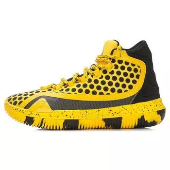 Баскетбольные кроссовки Li Ning Poison Tooth Fabric TPU с амортизацией, противоскользящие, износостойкие, с высоким берцем, унисекс, кроссовки желто-черного цвета ABAL021-3 43