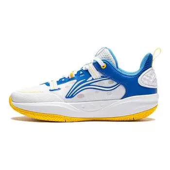 Баскетбольные кроссовки Li Ning Primary 3 V3 с антибактериальным эффектом и светоотражающими свойствами, детские кроссовки белого и синего цвета YKBU040-5 31