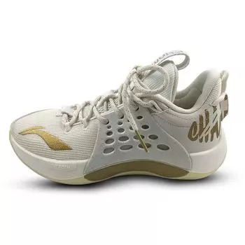 Баскетбольные кроссовки Li Ning Sonic 7 CBA League PE с защитой от скольжения, прочные, низкие, мужские, кроссовки, белые, платиновые, ABAP033-V 43