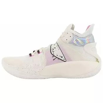 Баскетбольные кроссовки Li Ning Sonic 9, удобные, универсальные, амортизирующие, нескользящие, прочные, с поддержкой, средней высоты, мужские, белые ABAR011-7