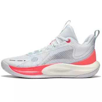 Баскетбольные кроссовки Li Ning Sonic Team с противоскользящей подошвой, прочные, с поддержкой и отскоком, среднего размера, мужские кроссовки Standard-White ABPT023-2 45