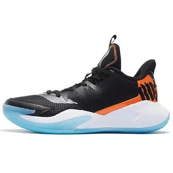 Баскетбольные кроссовки Li Ning Storm Low Fabric Shock Absorbing Non-Slip Rebound High-Top с высоким берцем, мужские кроссовки Black Orange ABFS013-2 40