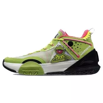 Баскетбольные кроссовки Li Ning The Muppets X Disney All Day 6 V2 Kermit для мужчин, синие, желтые, ABPR029-5 42