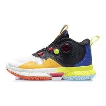 Баскетбольные кроссовки Li Ning Wade Rebound с противоскользящей амортизацией, износостойкие, легкие, средней высоты, детские кроссовки черного, белого, синего цветов YKBR030-5 42