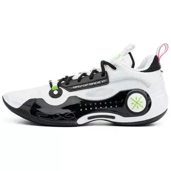 Баскетбольные кроссовки Li Ning Wade Way 10 Low Panda Edition, удобные, универсальные, нескользящие, прочные, с низкой поддержкой, мужские, белые, черные, ABAS083-28 42