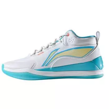 Баскетбольные кроссовки Li Ning Wade Way 937 TD с амортизацией, противоскользящие, износостойкие, среднего размера, мужские баскетбольные кроссовки сине-зеленого цвета ABAR004-1 46