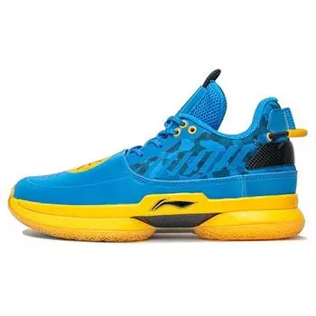 Баскетбольные кроссовки Li Ning Wade Way Wow 7 с низким верхом и амортизацией, мужские, синие, желтые, ABAN079-35 43