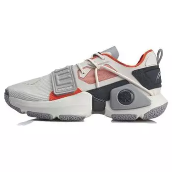 Баскетбольные кроссовки Li Ning Wowtr с амортизацией, нескользящие, износостойкие, низкие, мужские, белые, серые ABBQ003-4 40