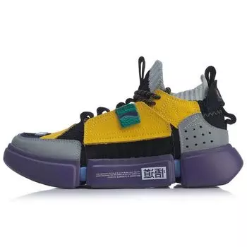 Баскетбольные кроссовки Li Ning Wu Dao Ace High-Top Retro женские кроссовки черные серые желтые AGBN062-18 35