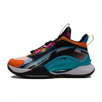 Баскетбольные кроссовки Li Ning Youth Team 2.0 с противоскользящими амортизирующими свойствами, прочные, средней высоты, детские баскетбольные кроссовки черного и оранжевого цветов YKBS016-1 36
