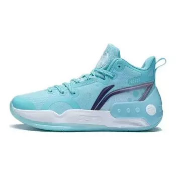 Баскетбольные кроссовки Li Ning Yu Shuai 16 с противоскользящими амортизирующими прочными отскоками средней высоты Детские баскетбольные кроссовки Ice-Blue YKBS100-3 41