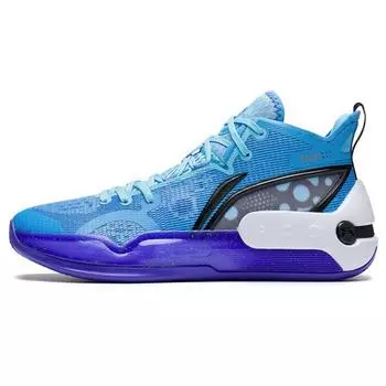 Баскетбольные кроссовки Li Ning Yu Shuai 16 с амортизацией, противоскользящие, износостойкие, среднего размера, мужские баскетбольные кроссовки светло-голубые, белые, синие, ABAS053-1 40