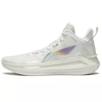Баскетбольные кроссовки LiNing Blade 3 White Pearl с амортизацией, нескользящие, износостойкие, с высоким берцем, белые мужские баскетбольные кроссовки Cloud Mist ABAS089-1 39