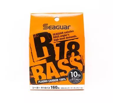 Басовая линия Seaguar из флюорокарбона R18, 160 м, 10 фунтов, 0,26 мм (3387)