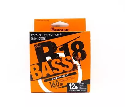 Басовая линия Seaguar из флюорокарбона R18, 160 м, 12 фунтов, 0,285 мм (3394)