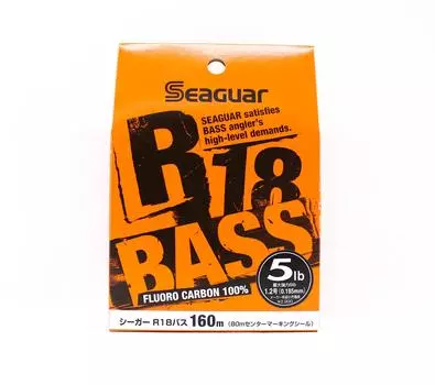 Басовая линия Seaguar из флюорокарбона R18, 160 м, 5 фунтов, 0,185 мм (3349)