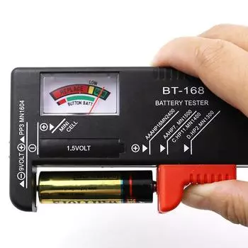 Батареи BT-168 AA/AAA/C/D/9 В/1,5 В, универсальный таблеточный аккумулятор, измеритель с цветовой кодировкой, индикатор напряжения, тестер, проверка мощности BT168 чёрный