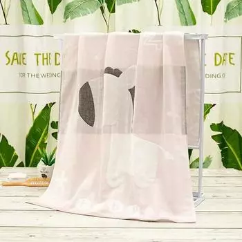 Bath Towel Pure Cotton Gauze Baby Children Adult Absorbent Class A Towel Soft Household Products 140x70cm&1pc синий