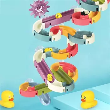 Игрушки для ванной комнаты DIY Race Run Сборка Сборка трека Водяная игрушка-распылитель 24PCS