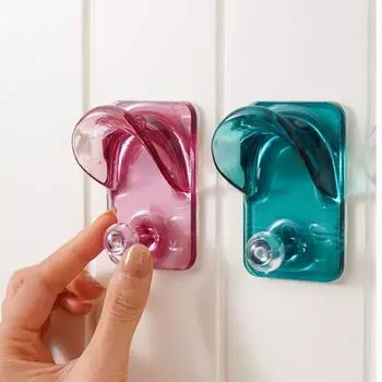Bathroom Hardware Traceless Seamless Wall Hanger Coat Hook Clothes Hook Door Back Hook Double Hook прозрачный