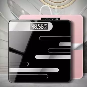 Bathroom Scales Floor Body Scale Digital Weight Scale Glass Electronic Smart Scales LCD Display Body Weighing Scale чёрный