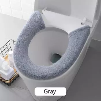 Bathroom Toilet Seat Thickened Toilet Washable Soft Warmer Mat Cover Pad Closestool Mat Seat Case Toilet Lid Accessories зелёный
