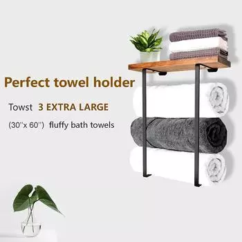 Bathroom Towel Rack Wall Mounted Towel Rack Iron Shower Room Rack Towel Bar Hanger Bathroom Accessories