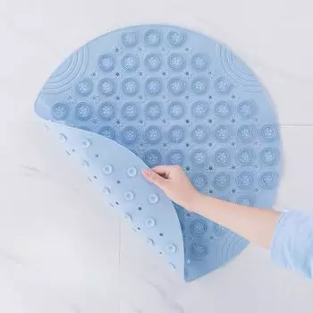 Bathroom TPR Bathing Non Slip Mat Home Toilet Floor Mat Circular Non Slip Foot Mat Hotel Bathroom Massage Rubbing Foot Mat 30x30cm синий