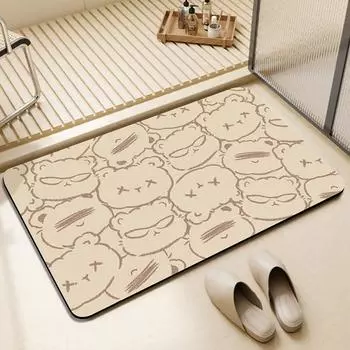 Bathroom Water Absorption and Quick-drying Household Toilet Door Anti-fall Anti-slip Door Mat Diatom Mud Foot Pad Carpet 40 * 60CM