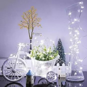 Battery-Operated Garland LED Fairy Lights Remote Control Garland Christmas Ornaments Party Wedding Living Room New Year s Decor 5M 50LED