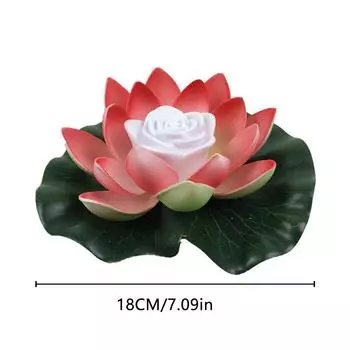 Battery Power 18cm LED Floating Lotus Flower Artifical Night Light For Outdoor Pond Pool Garden Landscape Lamp Gradient Decor
