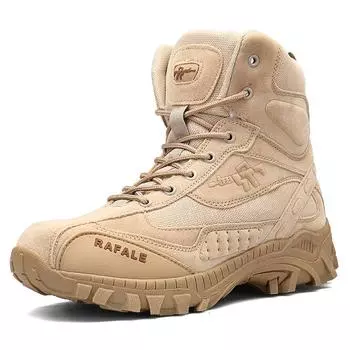 Battlefield desert boots Autumn and winter high top leisure sports training boots Mountaineering boots for men anti-slip wear 39