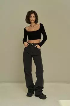 Базовые черные джинсовые брюки Marla