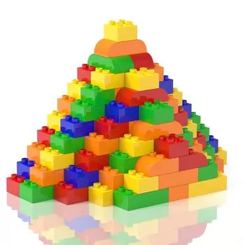 Базовый набор блоков HIUME, 150 деталей, 5 цветов, совместимый с Duplo, блоки Lego Duplo и Anpanman, совместимый с блоками Lego, набор строительных блоков для