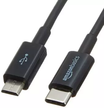 Базовый USB-кабель Amazon типа C, 0,9 м (Тип C — Micro 2.0 Тип B) черный чёрный