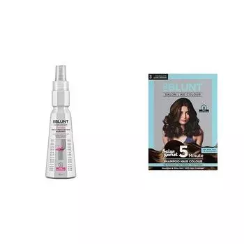 BBLUNT Hot Shot Heat Protection Mist 150 мл | Шоколадный темно-коричневый 5-минутный шампунь-краска для волос 20 мл X 5 спреев