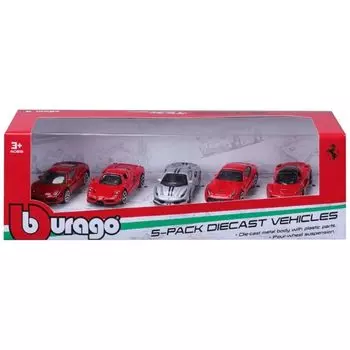 Bburago 1/64 набор из 5 литой мини-машины Ferrari Готовый продукт 18-56125