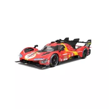 Bburago Ferrari 499P Turbo V6 Team Ferrari AF Corse 2023 Le Mans Winner Mini Car Diecast Car Complete Product 1/24 3.0L #51 18-26309 красный