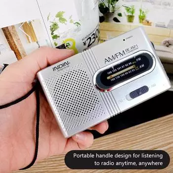 BC-R21 Мини-радио AM FM на батарейках Портативное радио Лучший прием Самый длительный для бега Ходьбы Домашний Soundbox серебряный