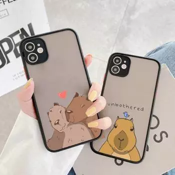 Чехол для телефона Be Happy Capybara с милым рисунком, матовый прозрачный для iphone 11 12 13 7 8 plus mini x xs xr pro max чехол iPhone12