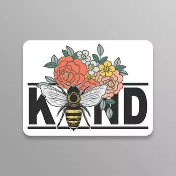 Be Kind Honey Bumble Bee Flowers ( PVC Decal Sticker - Car Truck Van SUV Window 1pc